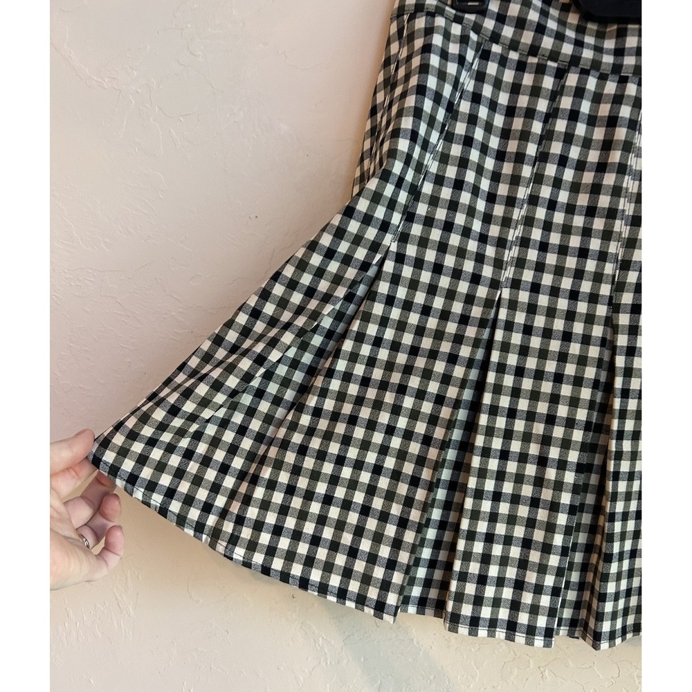 Maeve Anthropologie Gingham Check Pleated Mini Skirt 10 Academia Preppy Y2K - Picture 3 of 7